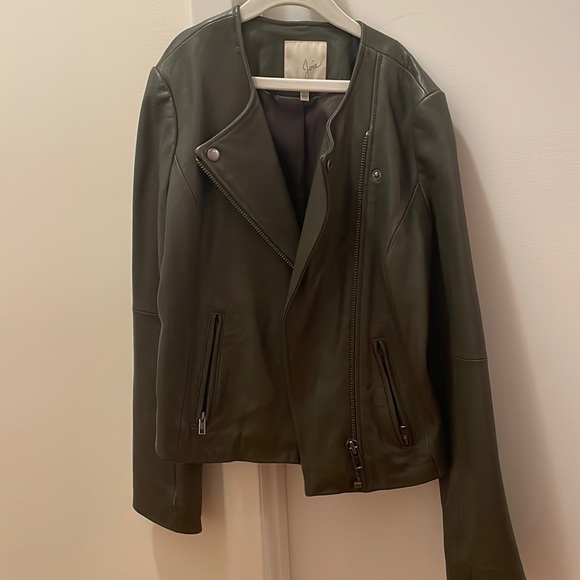 Joie Green Leather Jacket - Picture 4 of 7